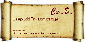 Csaplár Dorottya névjegykártya